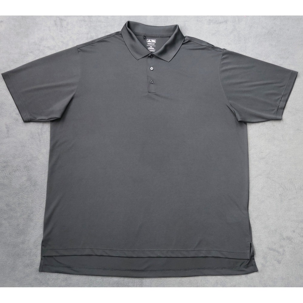 Adidas Golf Polo Shirt Mens 2XL Black Excellent Climalite Short Sleeve Solid